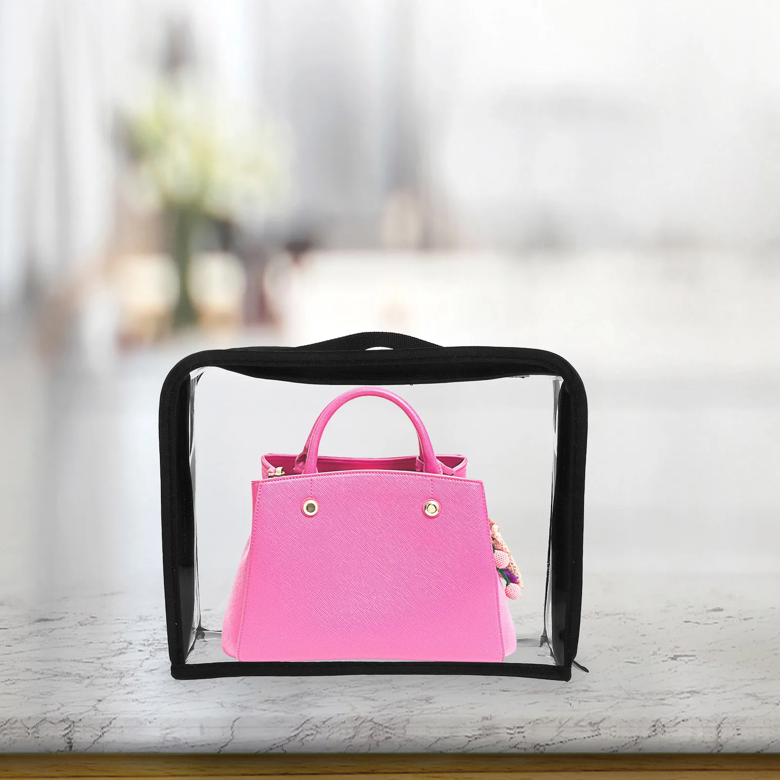 

Clear Dustproof Storage Bag M Size Transparent Handbag Organizer Closet Purse Protection Easy Clean Storage