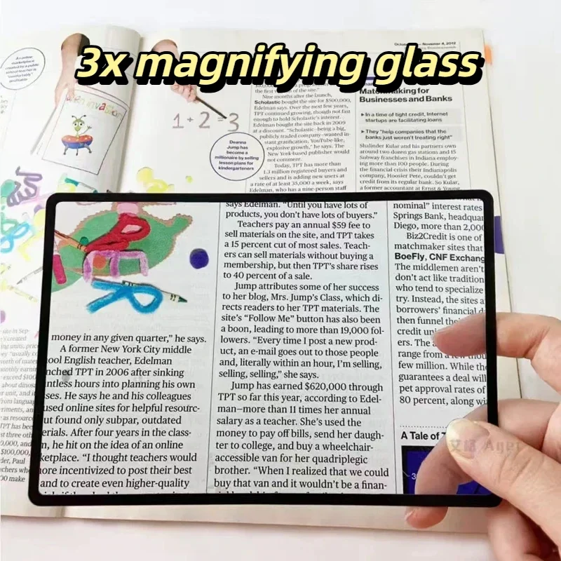 Full Page Large Sheet Magnifier Magnifying Glass Reading Aid Glass Page Magnifying Lens Reading Magnifier Magnifying Glass