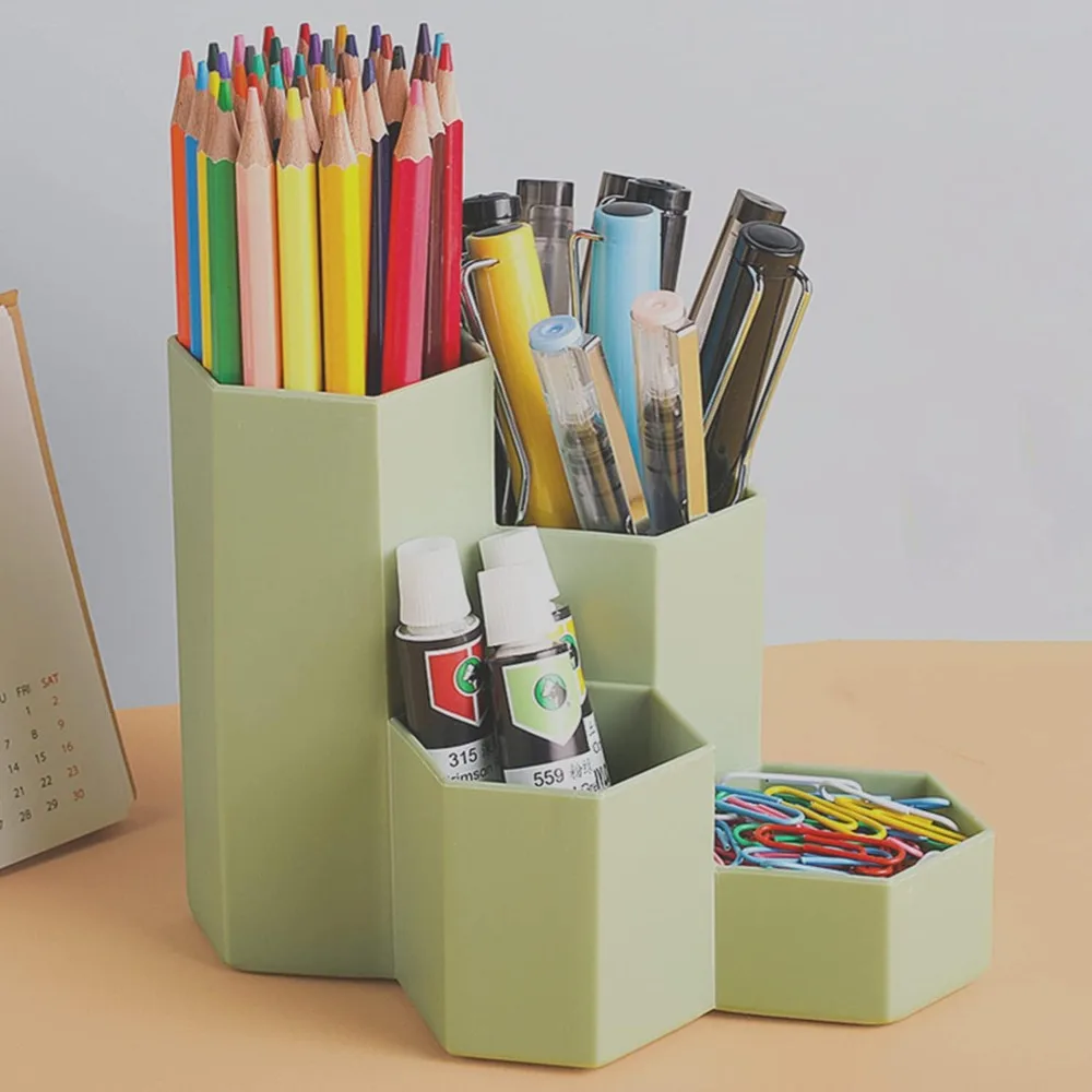 Green Multi-function desk organizer New Plastics Cover cute pen holder Makeup storage Office