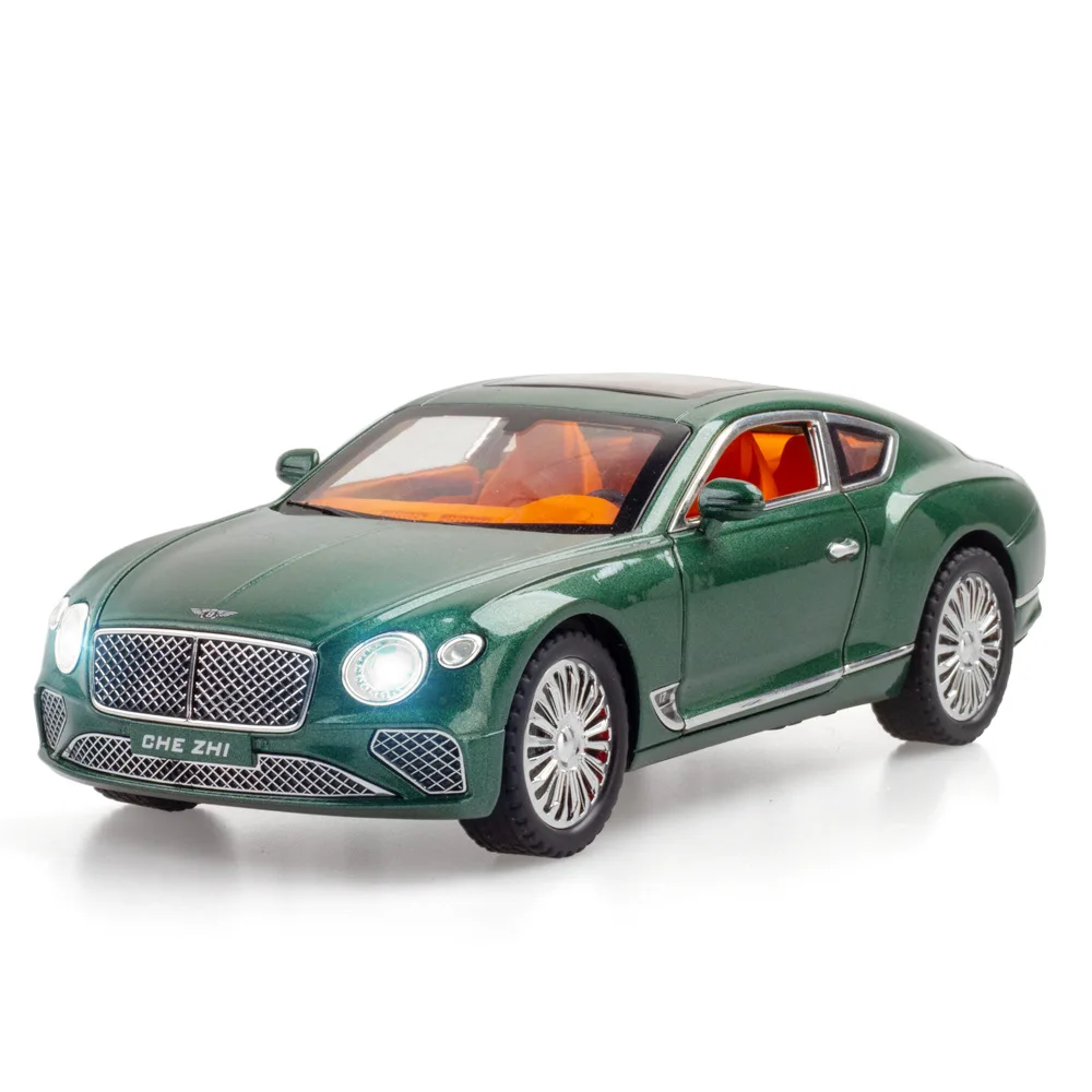 Bentley Continental GT – modèle de voiture en alliage métallique moulé, haute Simulation, son et lumière, Collection de jouets pour enfants, cadeaux, 1:24