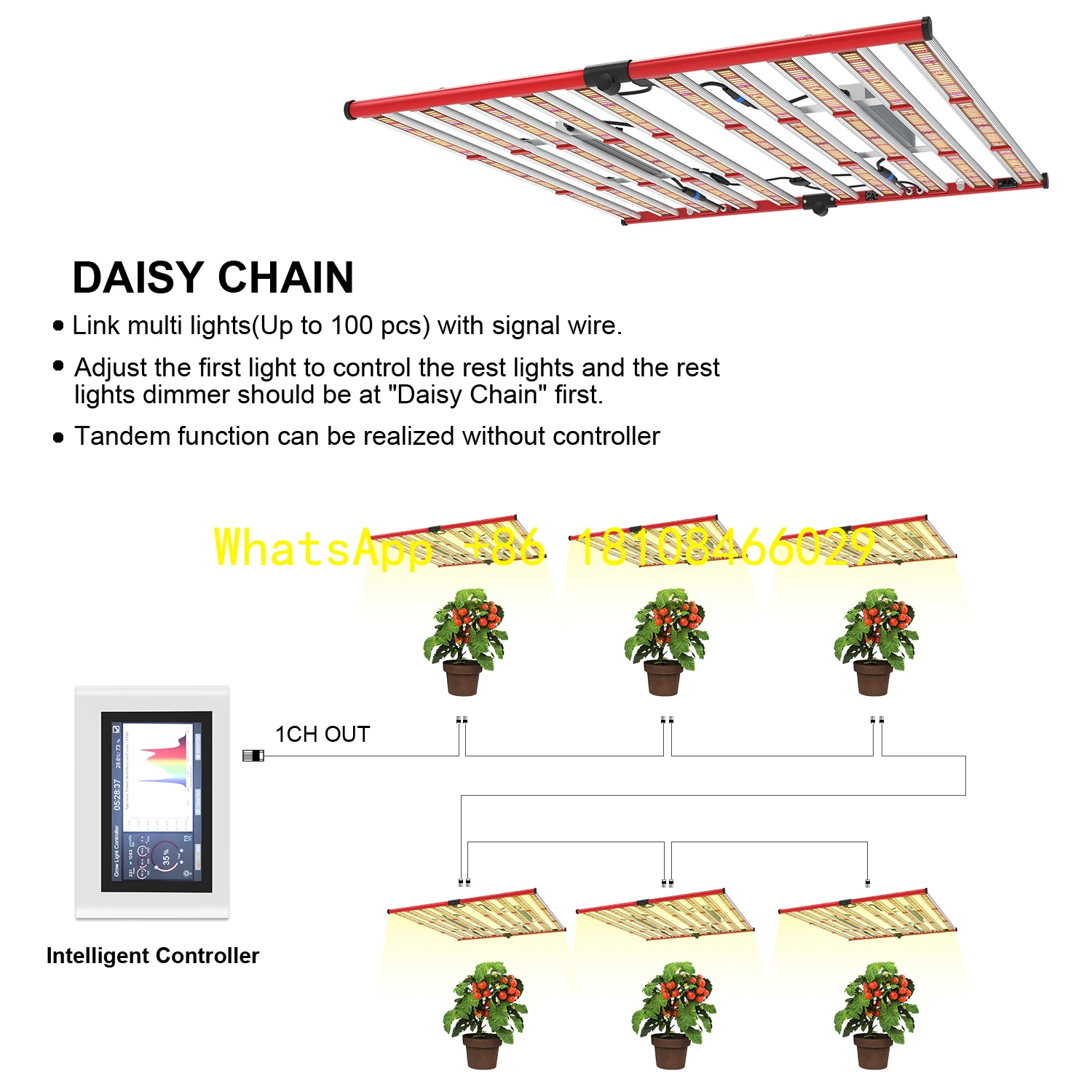 

Spectrum Dimmable Bloom LED Chip IP65 Rated For 1000W High Yield Indoor LED Growing Light for Vegetables & Flowers Full