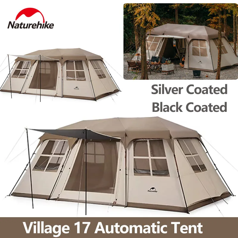 Naturehike Village 17 Automatic Tent One-touch Tent Outdoor Camping All-In-One Ridge Pole Large Space Hiking Travel Waterproof