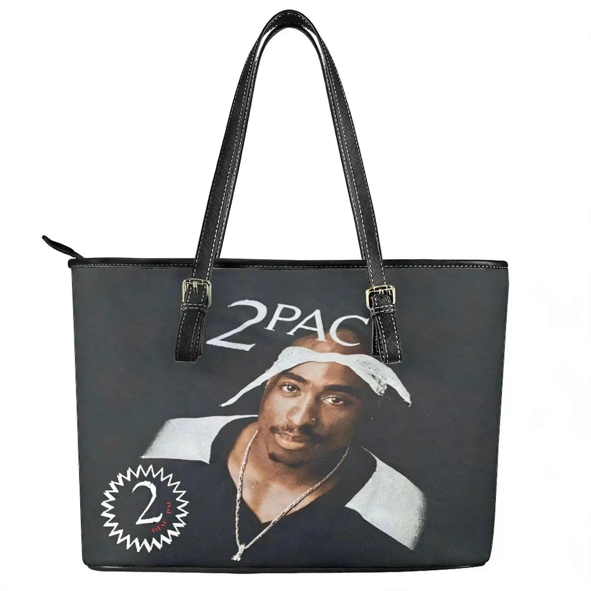 

Сумка-тоут с индивидуальным дизайном в стиле Тупака (2Pac) для женщин и мужчин, кожаная деловая сумка через плечо, дорожная сумка, подарок