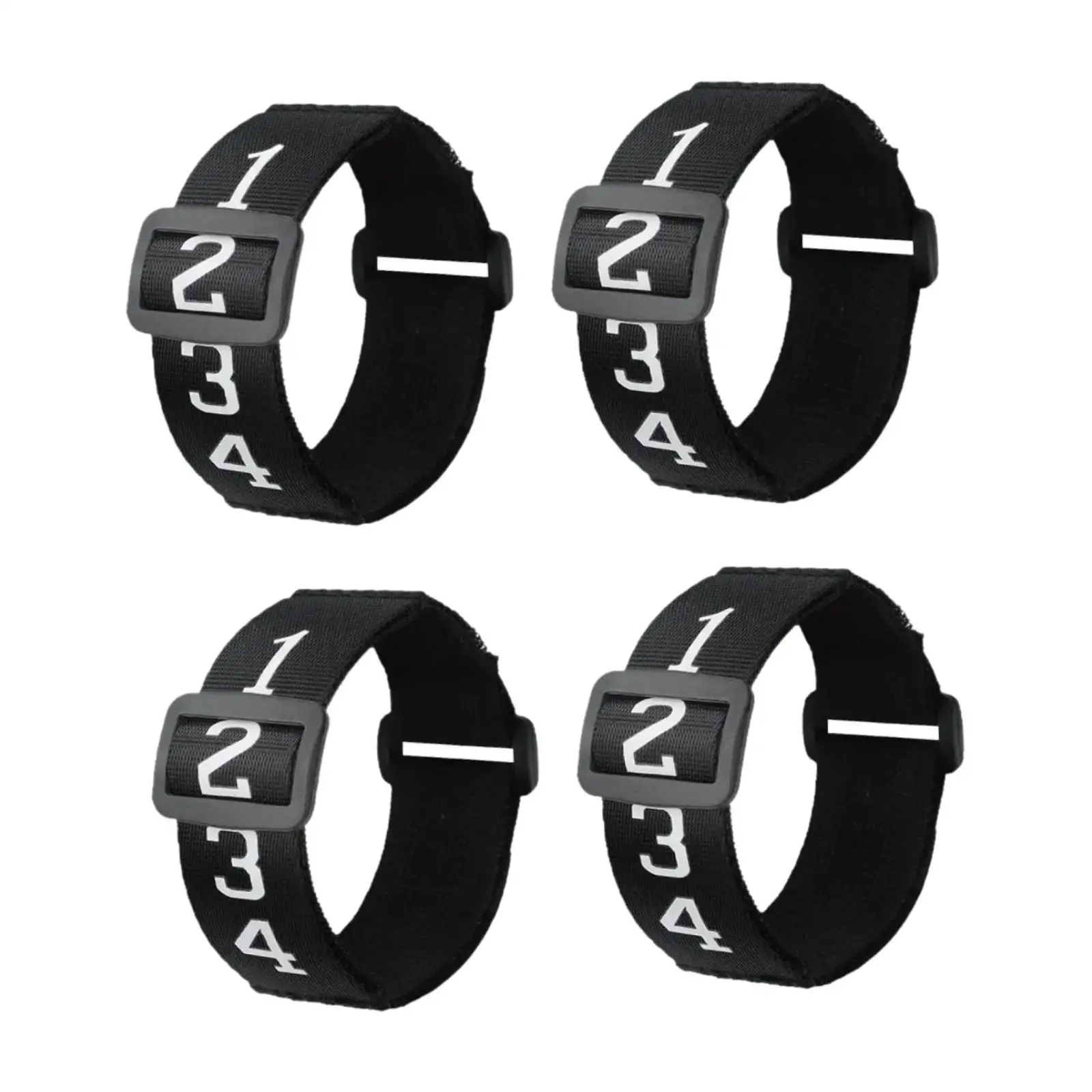 4Pcs Football Numbered Wristband Sliding Side Clip Games Wear Resistant Black Lightweight Football Yard Markers Umpire Gears