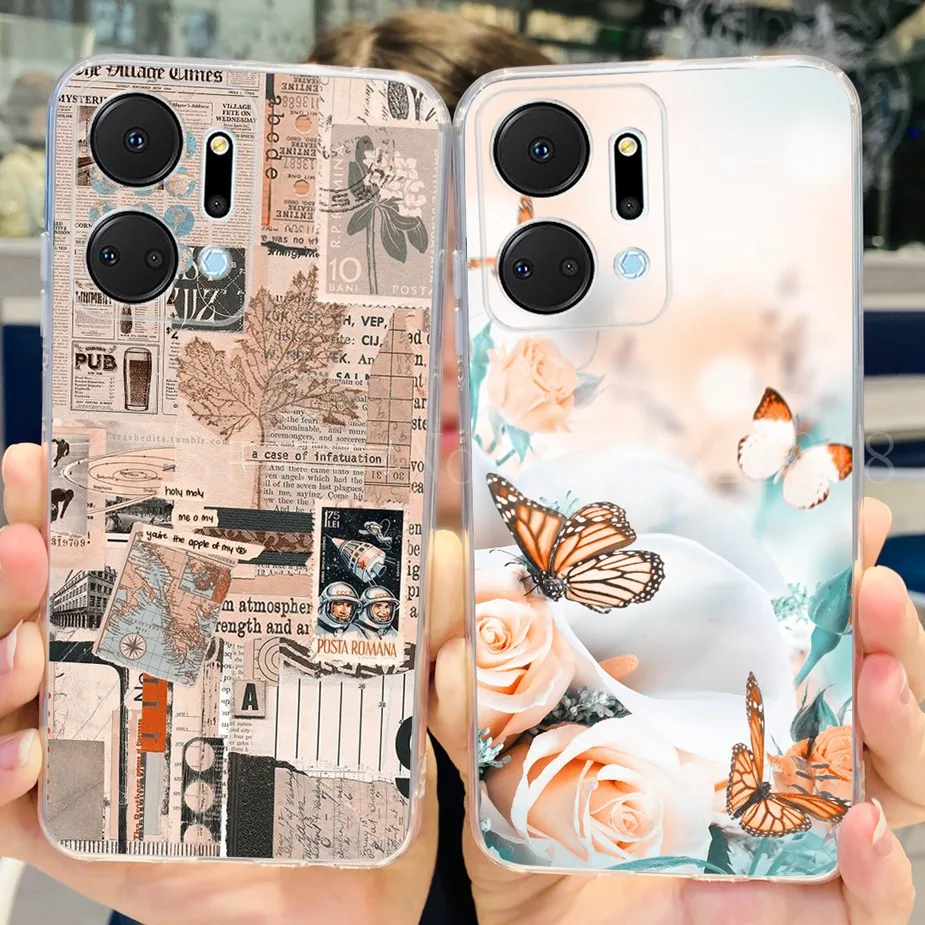 Luxury Painted Cover For Honor X7a 4G Case 2023 New Clear Silicone Soft Fundas Phone Case For Honor X7A X 7a HonorX7a Coque Capa
