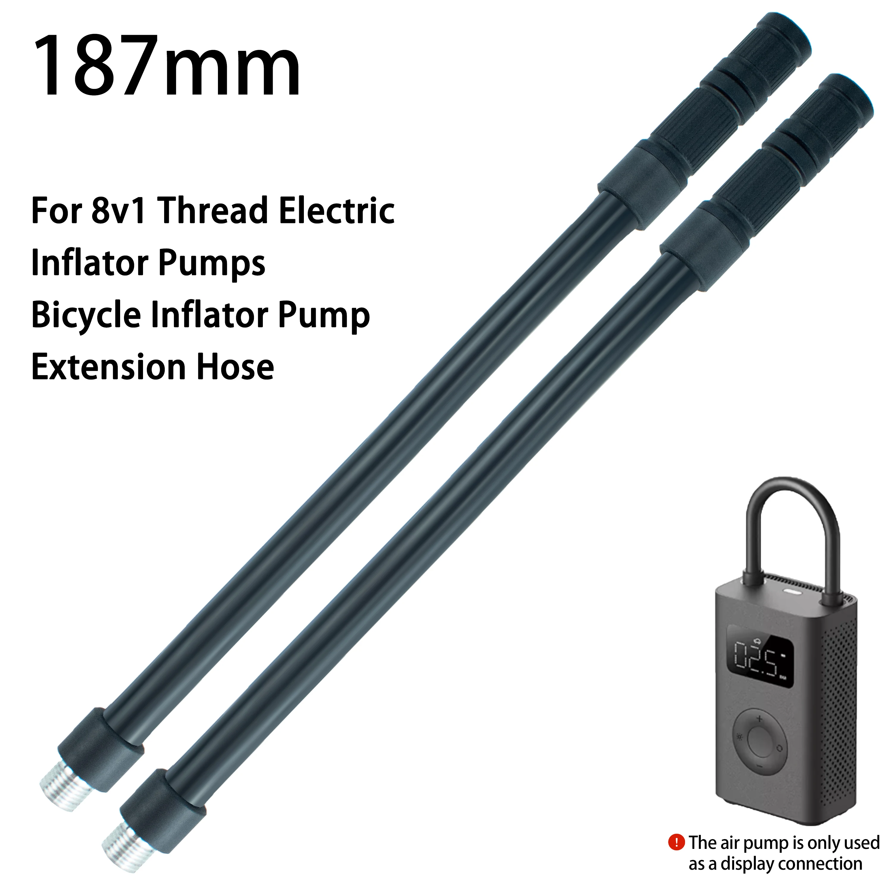 

Tirepower 2 pcs bike Electric Inflator Pump Extension Hose with Presta & Schrader Valve Adapters for 8v1 Electric Inflators