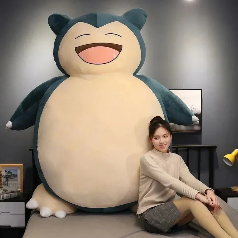 Peluche de Pokémon Snorlax gigante para niños y niñas, juguete de felpa de 200cm, Kawaii, suave, concha de cuero, almohada sin relleno, regalos