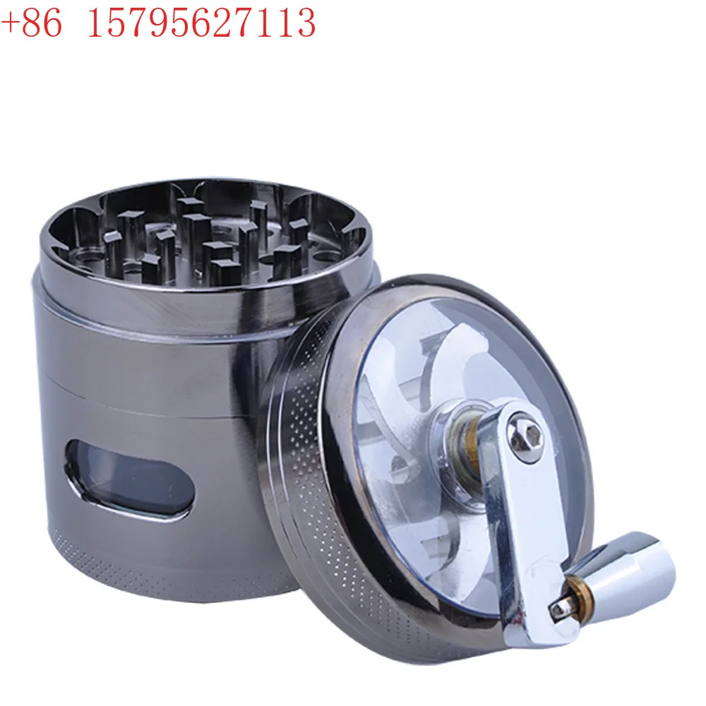 

63mm4 layers hand crank cigarette grinder cigarette crusher cigarette grinder hand roll tobacco wire machine bucket