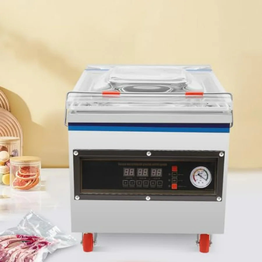 キッチン用業務用真空シーラーマシン 12.6インチシーリングバー付き 湿った食品や肉の保存に最適 A