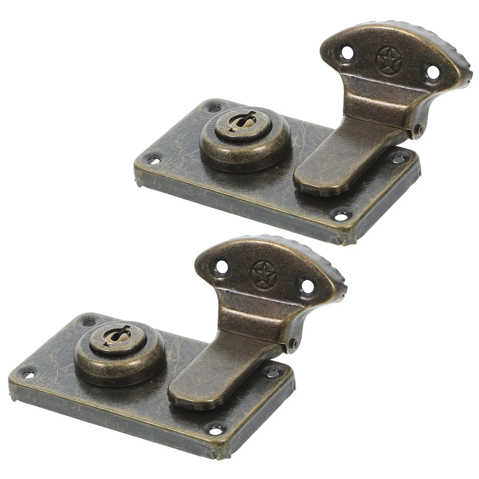 2Pcs Vintage Suitcase Lock Set Style Bronze Hasps Locks for Luggage Travel Trunks Decorative Secure Hardware Accessories