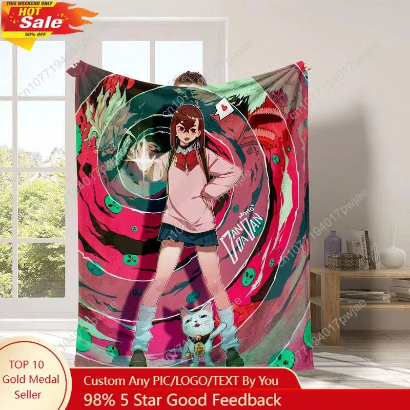 

Kawaii Ayase Momo Flannel dandadan Blanket for home and decoration travel sofa warm and soft for winter Custom Blankets