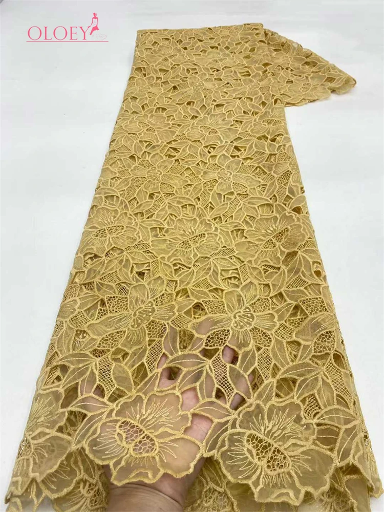 

OLOEY Elegant African Tulle Embroidered Lace Fabric 2026 French Lace Fabric Nigerian Bridal Wedding Dress Material