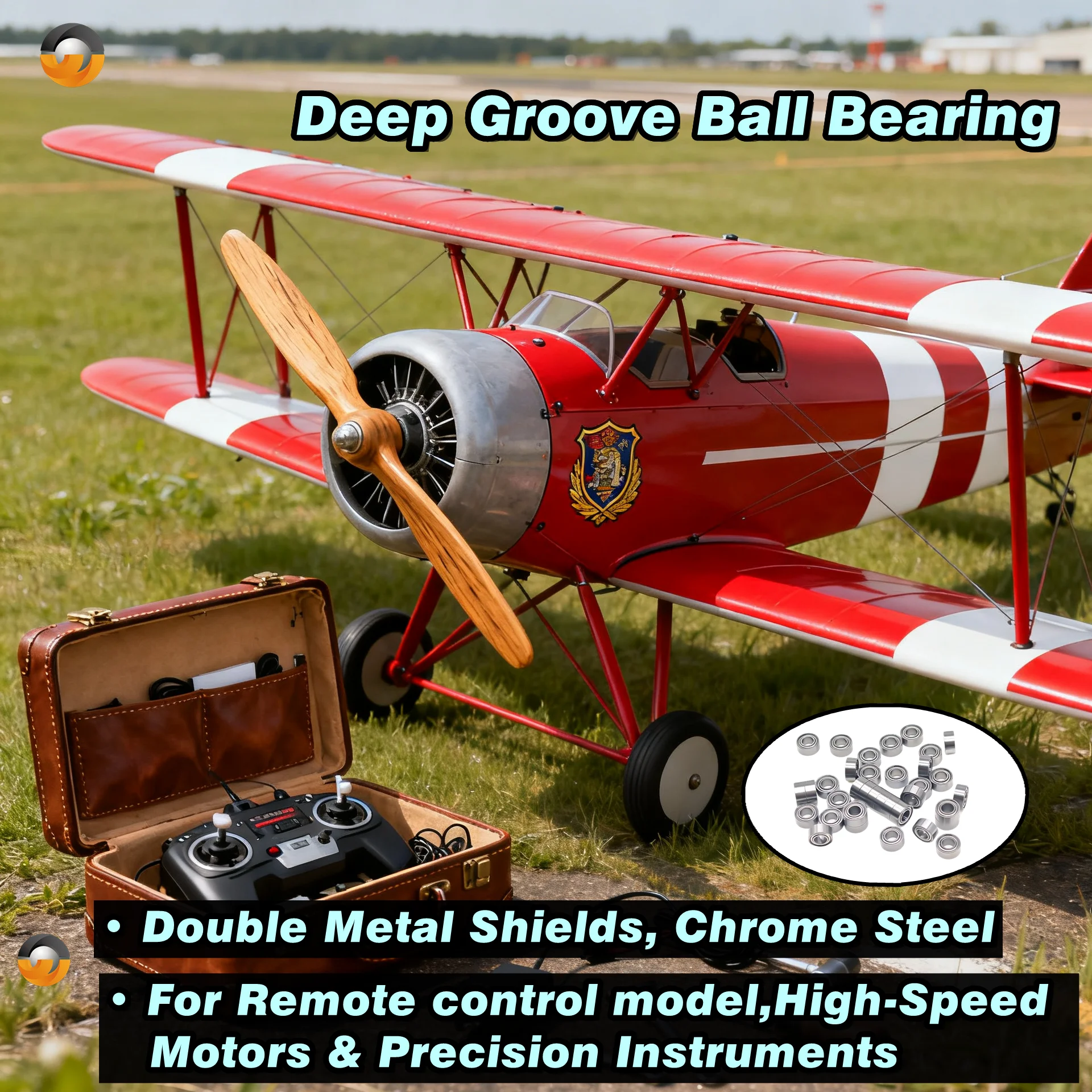 

10PCS R144Z Deep Groove Ball Bearings 3.175×6.35×2.779 mm (1/8"×1/4"×7/64") - Double Metal Shields (ZZ), Chrome Steel