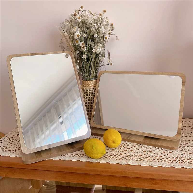 

Desk Wood Decorative Mirror Stand Makeup Living Room Hairdresser Small Decorative Mirror Vanityz Espejo Pared Home Decor