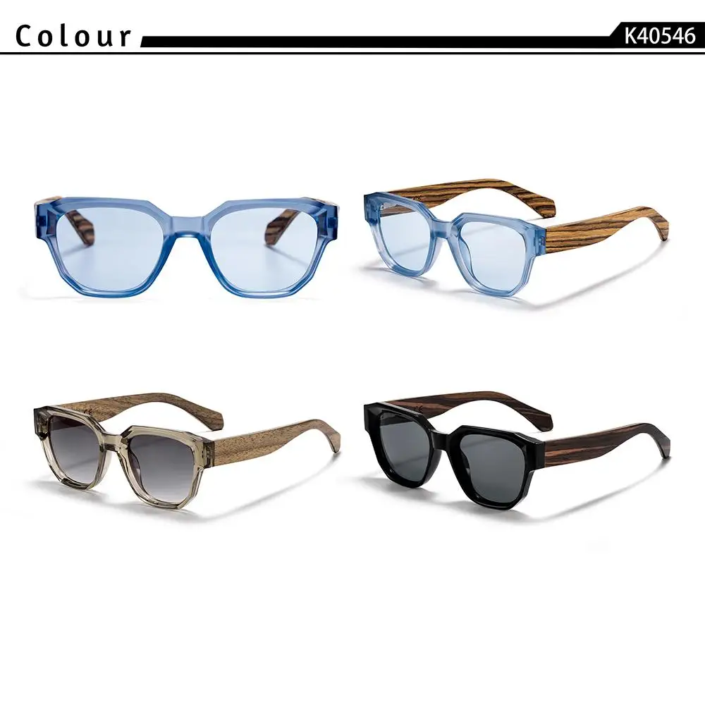 CATERSIDE Vintage Herren-Sonnenbrille mit quadratischem Rahmen, Holzbein-Design, Sonnenbrille für Damen, Outdoor-Reise- und Fahrbrille, UV400 – Detail 3