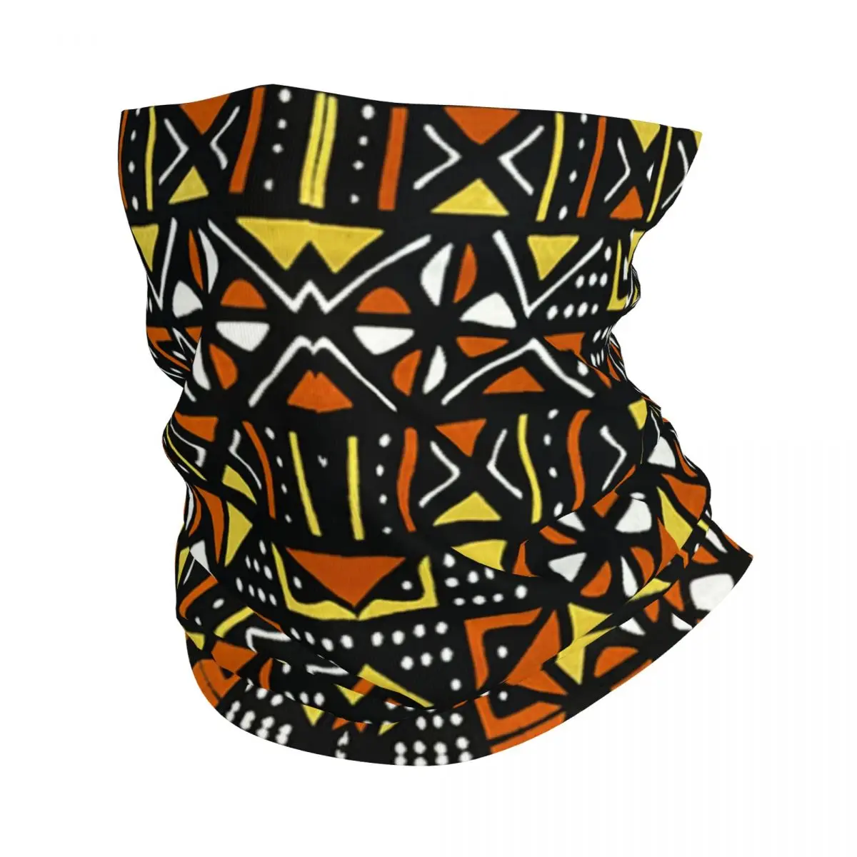 Custom Bogolan Mudcloth African Pattern Bandana Neck Gaiter for Hiking Cycling Wrap Scarf Africa Ethnic Tribal Headband Warmer