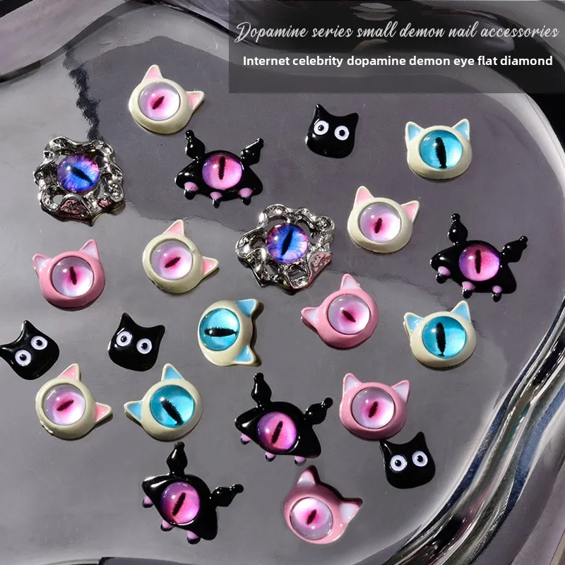 10pcs New Arrival Dopamine Nail Art AccessoriesFor Halloween Party Trendy Y2K Style Nail Decorations For DIY Manicure