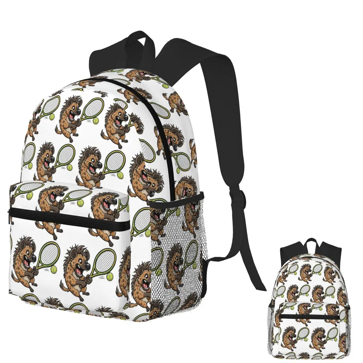 

Hyena Tennis Player Student Backpack School Bag Hiking Travel Daypack for Men Women Fashion Bookbag Shoulder Bags