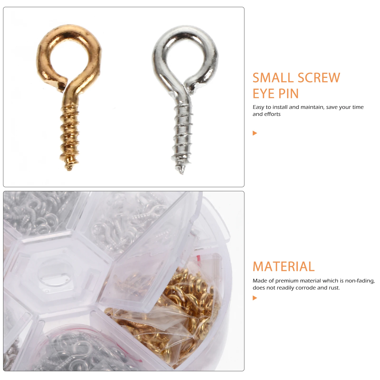

750pcs Horn Nails Set Non Fading Corrosion Resistant Water Proof Hooks Eyelet Screw Jewelry Making Supplies DIY Project