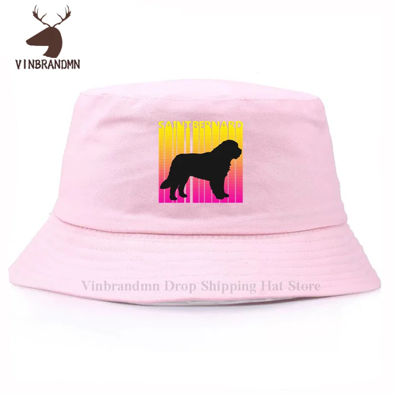 Fashion Funny Saint Bernard Dog Retro 1980s unisex baseball cap 2022 hot sale 100% cotton fishing hat summer bucket hat sun hats