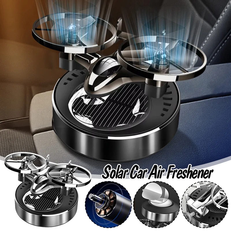 NEW Solar Powered Rotating Car Air Freshener Windmill Aromatherapy Diffuser Alloy+ABS Interior Decor Home Car Fragrance Diffuser