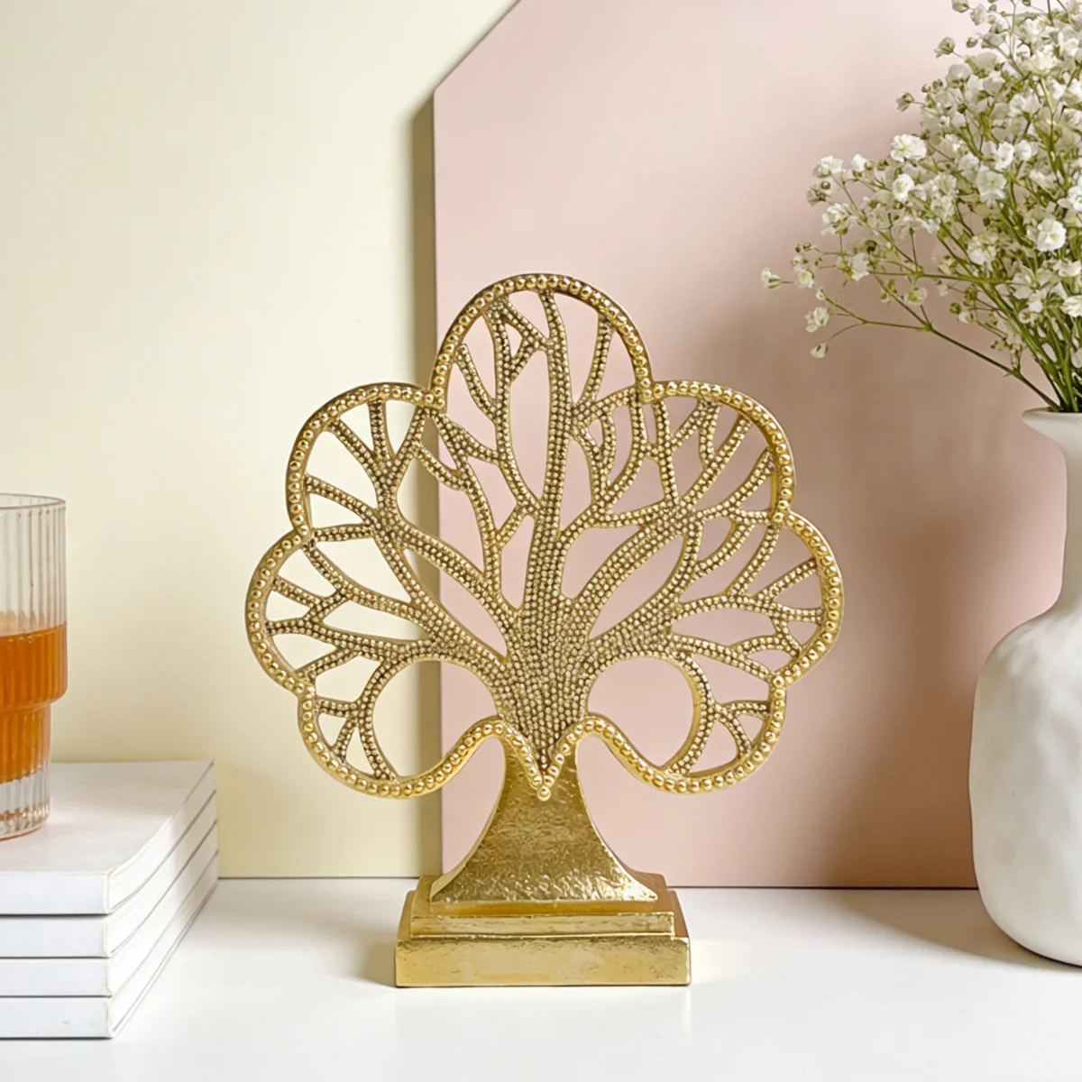 1pc new design bead life tree resin ornament European style creative home living room entrance resin character handicraft deskto