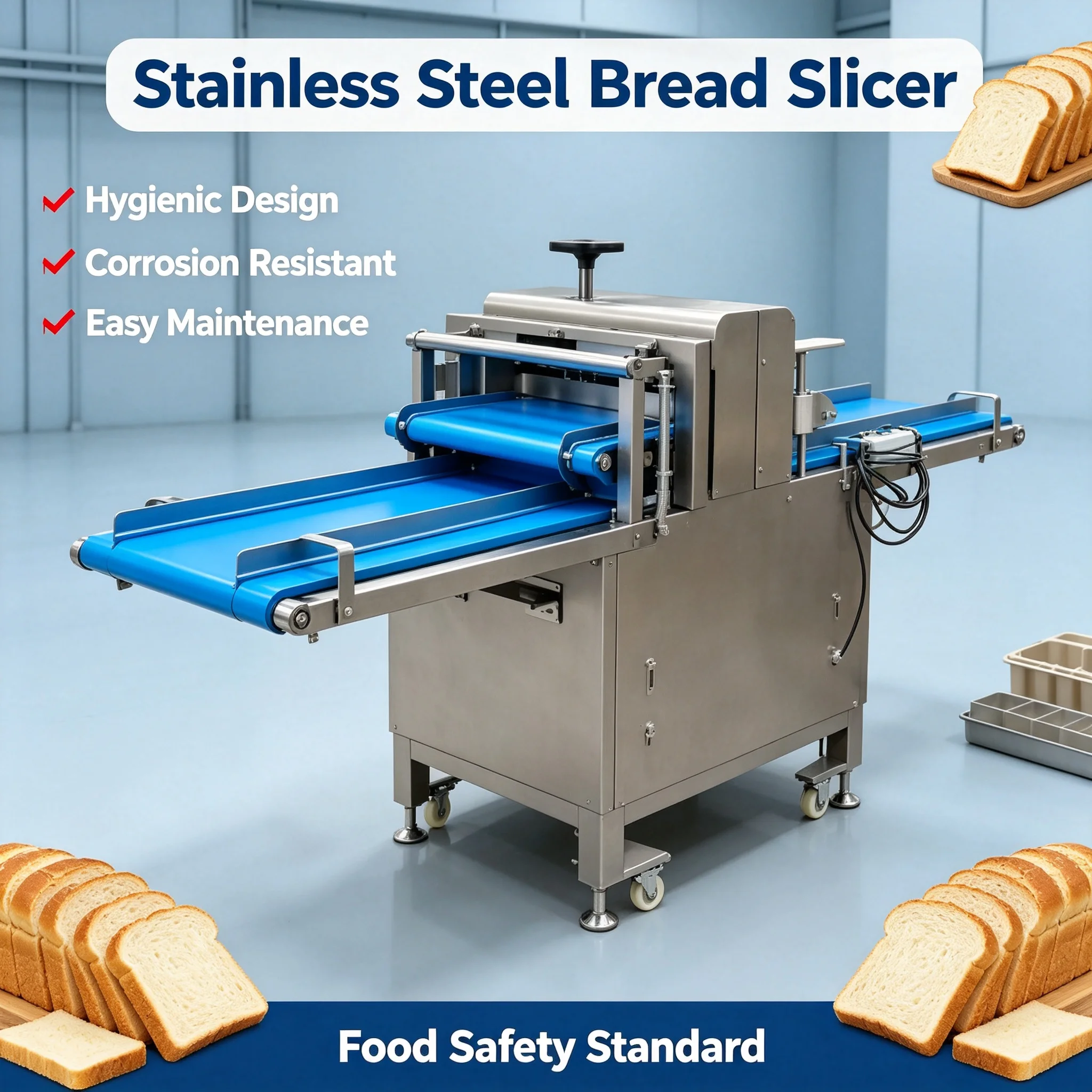 Bread Slicer Labor‑Saving Industrial Cutting Machine For Food Processing Workshop Customized