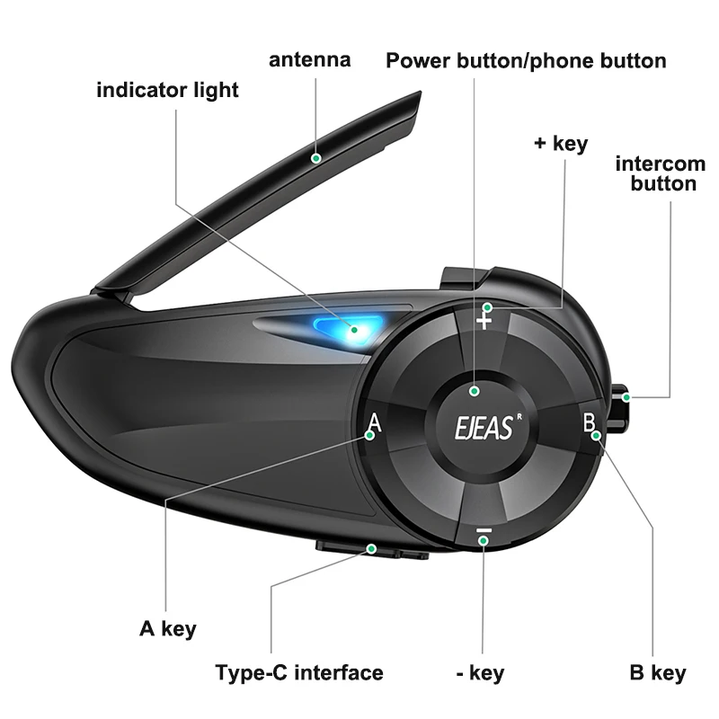 Ejeas Q7 FM Radio Moto Helmet with 7 Riders Interphone Full Duplex High Quality Bluetooth & Waterproof Features