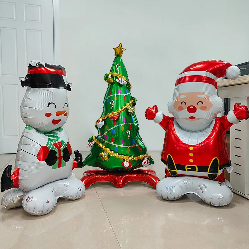 Large Christmas Standing Balloon Santa Claus Snowman Xmas Tree Balloon Christmas Party Home Decorations Navidad 2024 New Year