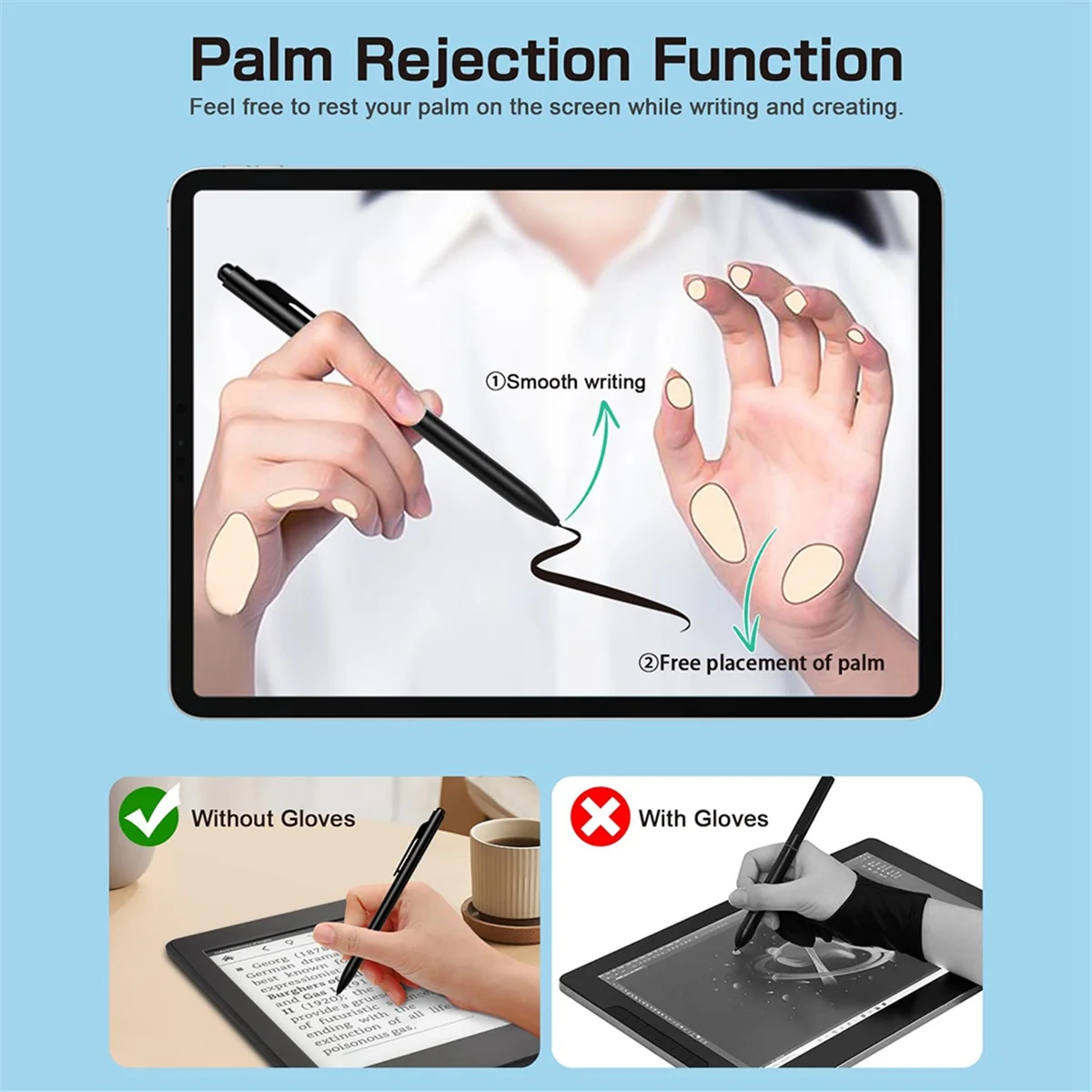 EMR Digital Stylus Pen with Eraser for Remarkable 2,4096 Pressure Levels,Palm Rejection,for