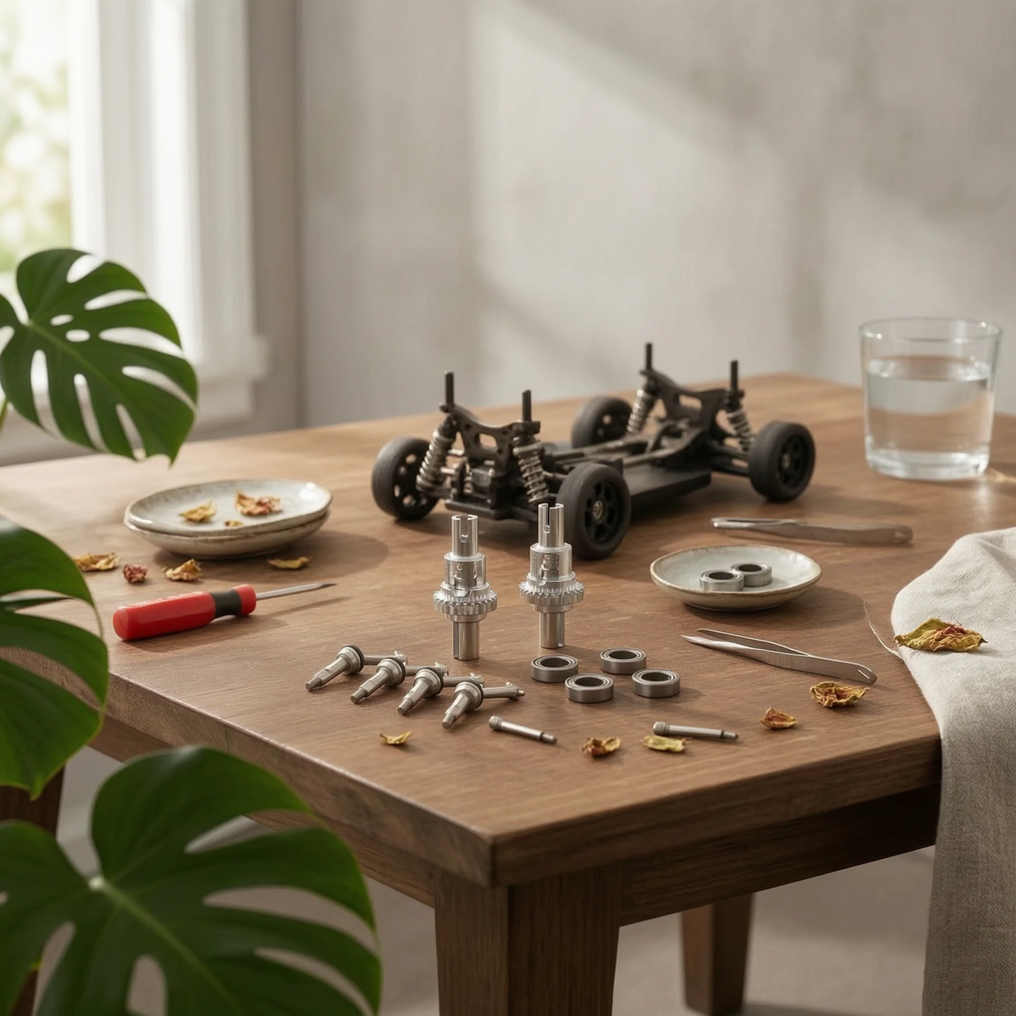 Differential with Drive Shafts Metal RC Car Differential Drivetrain Kit Easy to Replace Hardware Compact for Hobbyists, Tuning