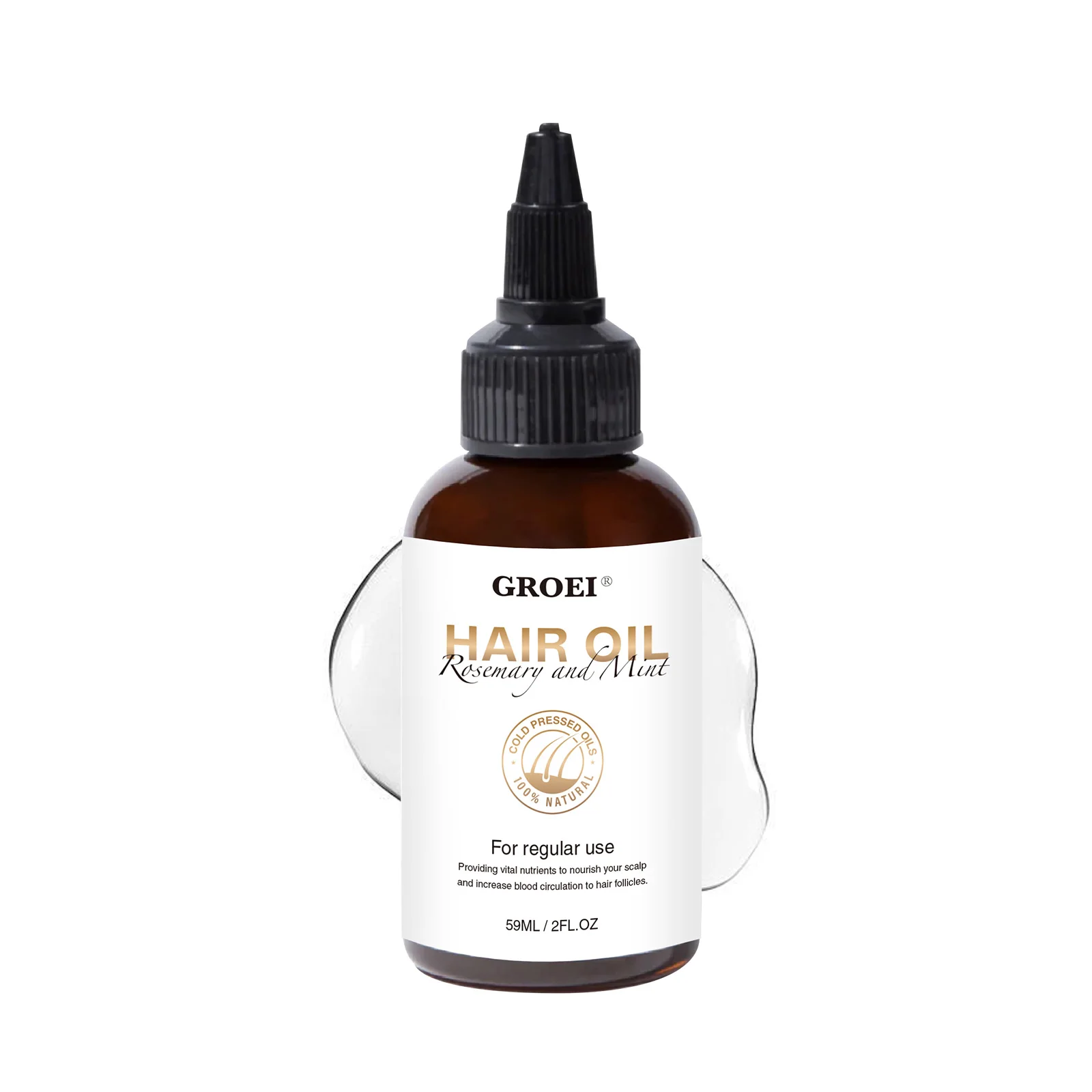 59 ml natürliches Rosmarin-Minze-Haarpflegeöl, revitalisiert und wachsen das Haar, nährt die Kopfhaut, geeignet für alle Haartypen