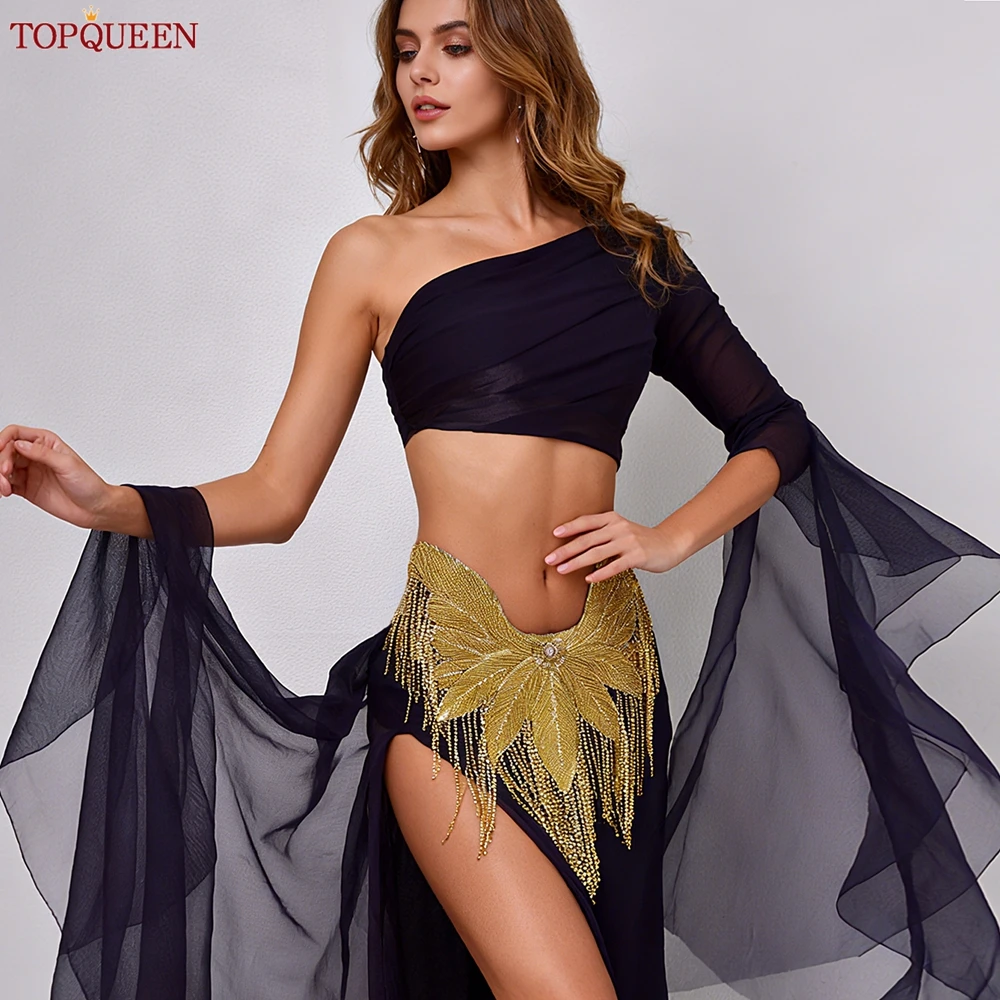 TOPQUEEN Toppa in oro di lusso Costume di scena Cappotto Accessori decorativi Fatti a mano Fai da te Frangia Applique Termoadesiva/Cucito SP59
