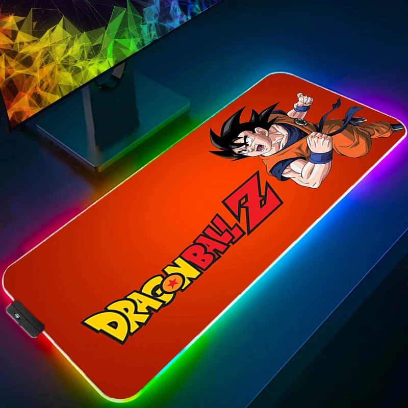 

RGB Mouse Pad Dragon Ball Z DBZ professional eSports game players Speed Lock Edge Rubber Desk LED Mousepad Keyboard Ma