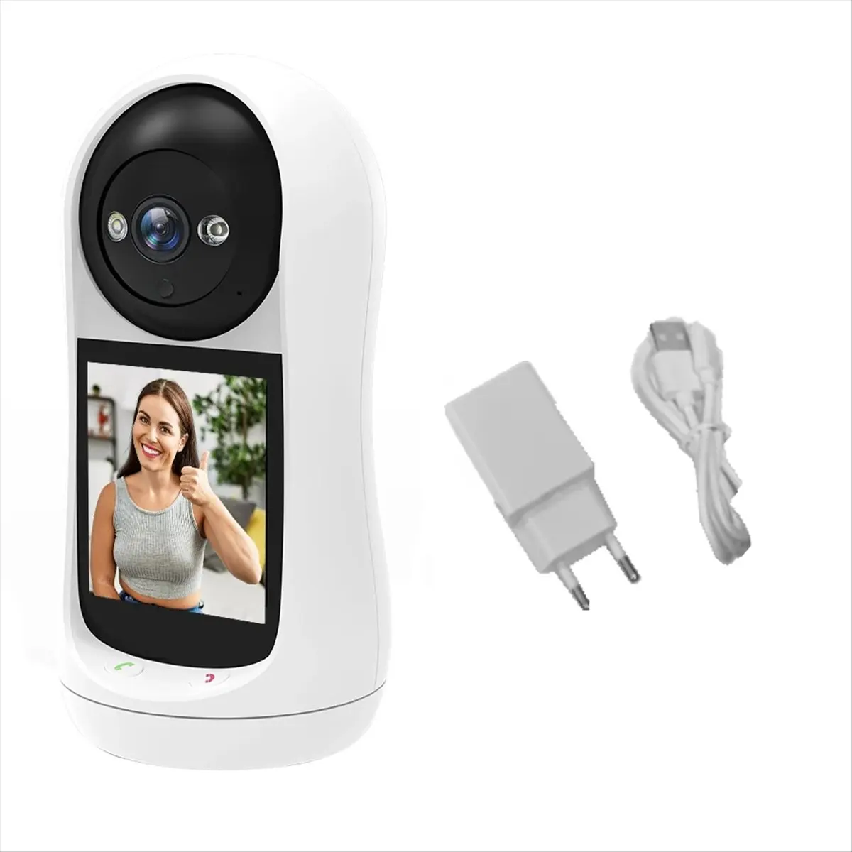 T64C! 3MP Wifi Camera Video Call with 2.8 Inch IPS Screen IP Camera Baby Monitor Indoor Security Camera EU PLUG