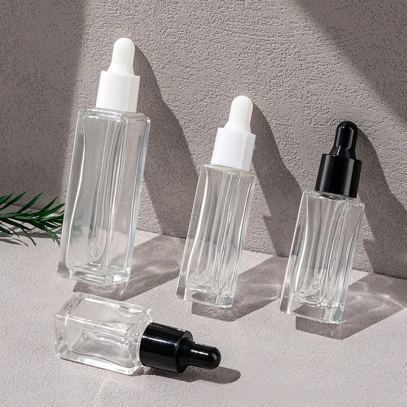 20 Stück 5ml 7ml 10ml 20ml Quadratische Tropfflaschen aus Glas, Leere Flaschen für Ätherische Öle, Aromatherapie, Tragbare Kosmetik-Probenfläschchen – Detail 5