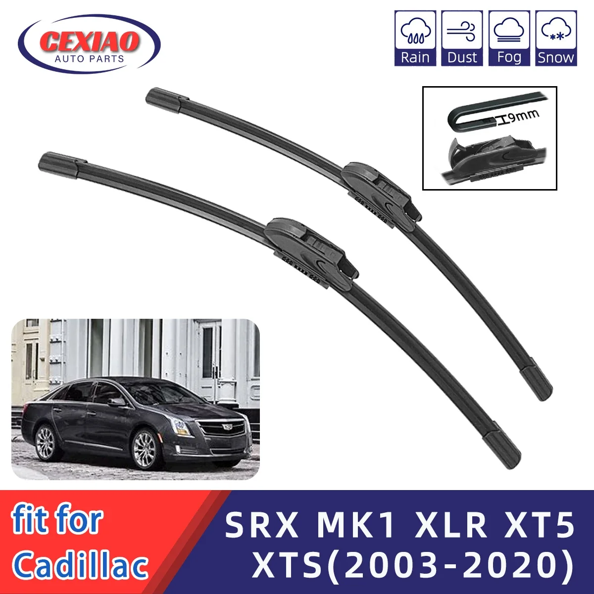 

For Cadillac SRX MK1 XLR XT5 XTS Front Windshield Wiper General Motors Multifunctional Double Rubber Strip Wiper Wholesale 2020