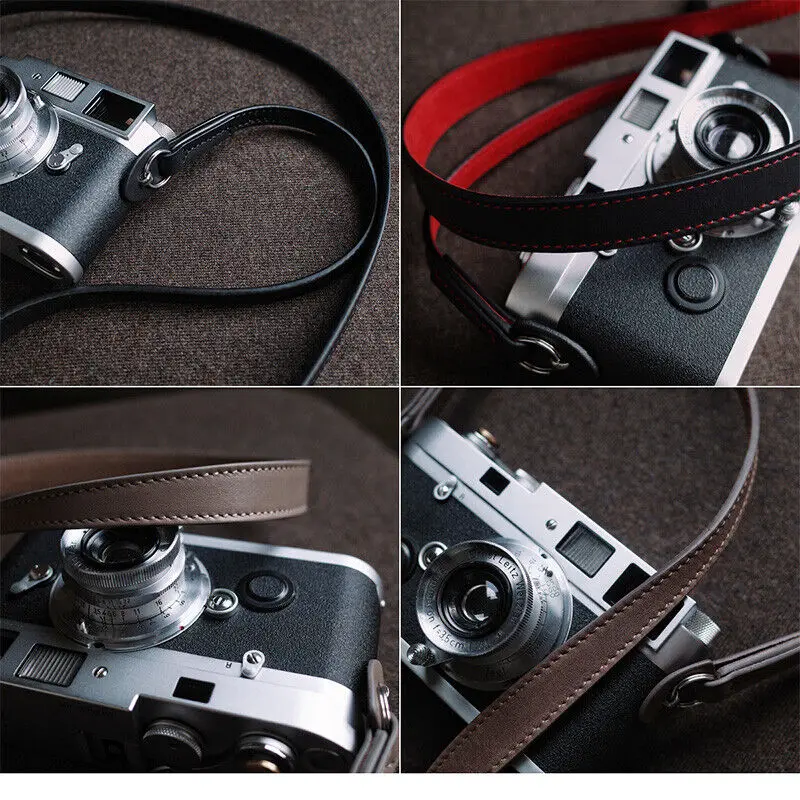 Leather shoulder strap 95cm 125cm Retro Hole Type Universal Genuine Leather Camera Strap Leica M M10 Sony zev10 a7iii fuji xt4