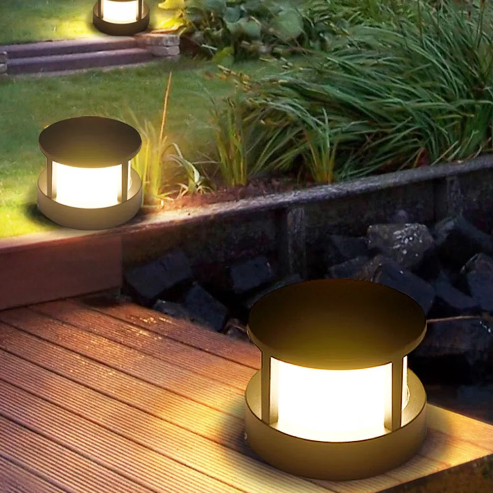 LED Outdoor Landscape Light 6W 12W Column Light Garden Courtyard Waterproof Light 110V-220V Surface Mounted Wall Light