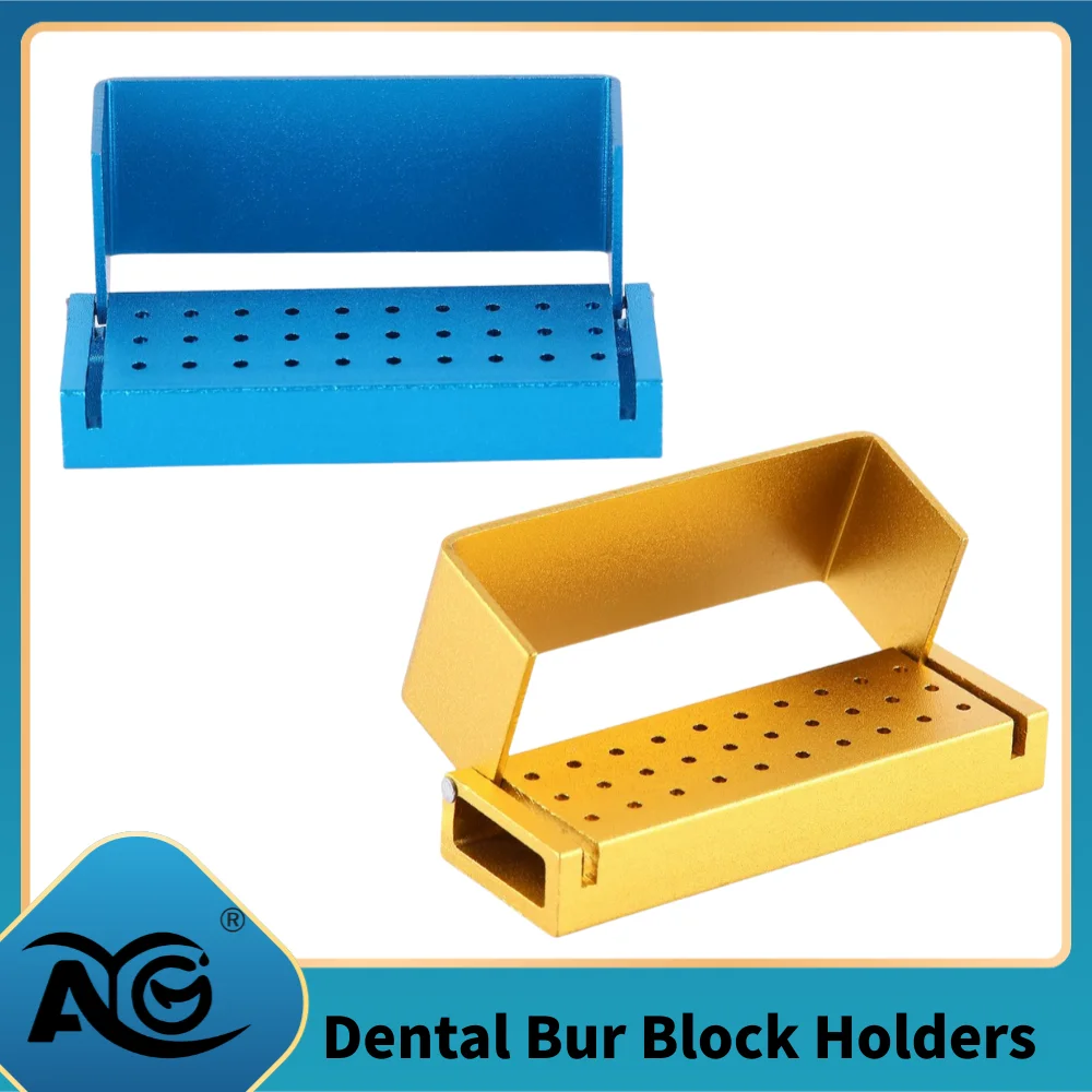 AG 30Holes Dental Burs Holder Disinfection Block Aluminium FG/RA Burs Storage Box Cleaning Stand Tool