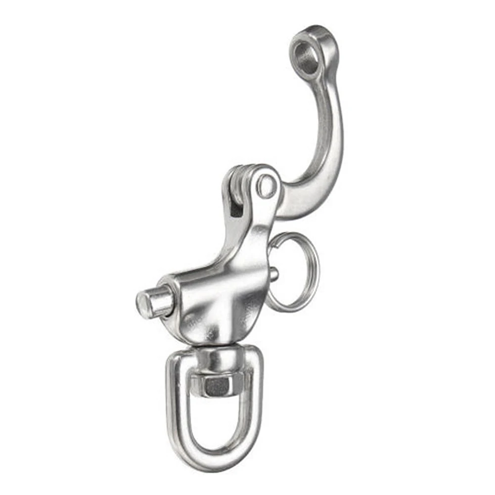 Stainless Steel Sailboat Spring Buckle Boat Boat Fender Snap Shackle Panic Hook Accessories Marine 70mm Eye Fork