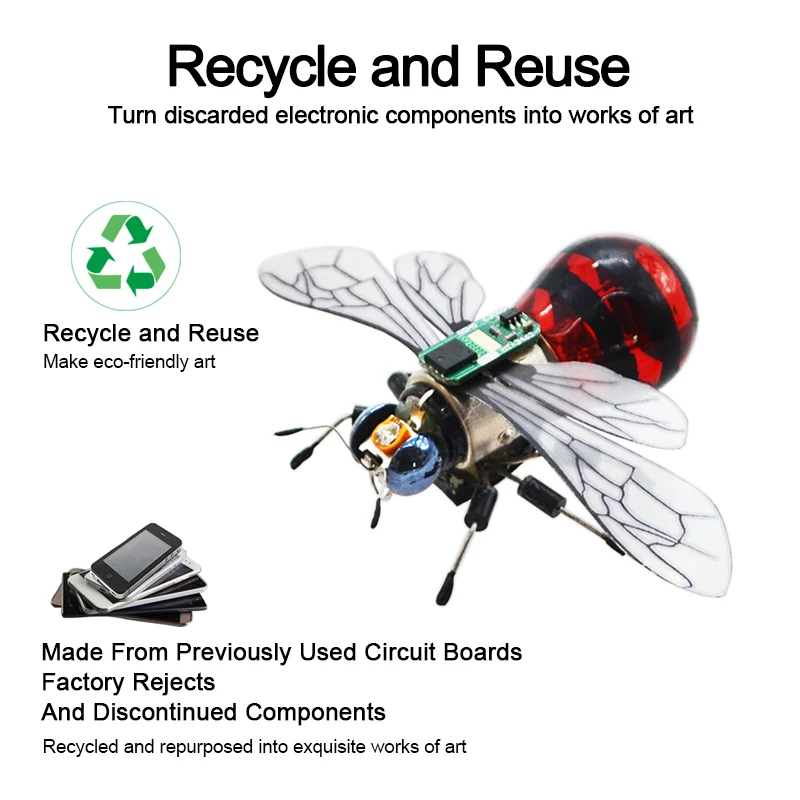Opere d'arte fatte a mano kit di insetti elettronici fai da te giocattoli educativi per bambini Cutebee artigianali creativi