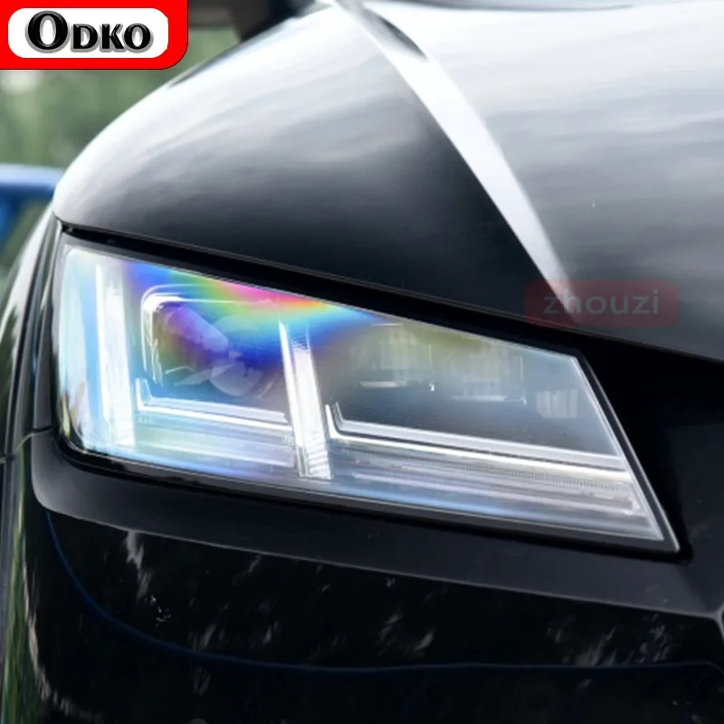 

Для Audi TT TTS TTRS MK3 2015-на 2 шт. оттенок автомобильных фар черная защитная пленка защитная прозрачная наклейка из ТПУ аксессуары