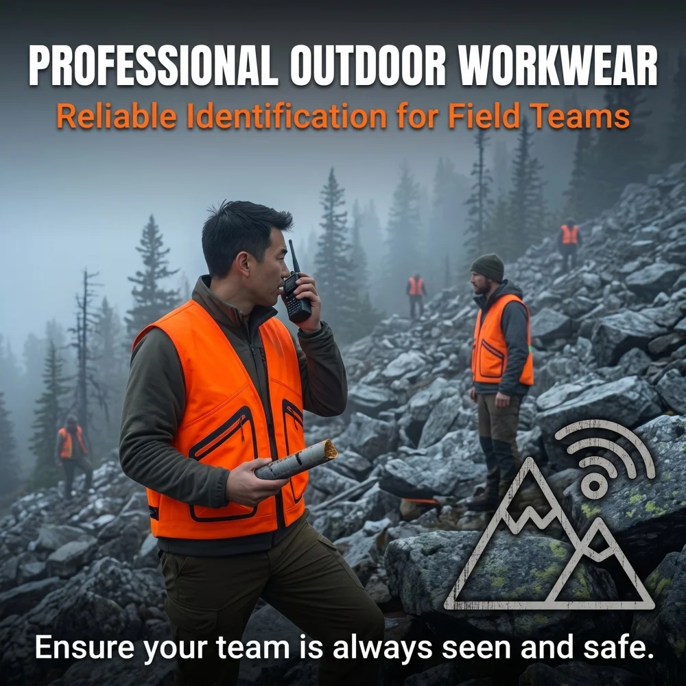 Men's Safety Vest for Hunting Vest High Visibility Reflective Safety Gear for Outdoor Sports - view 2