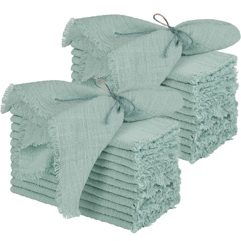 32x32 سنتيمتر الزفاف الديكور البوليستر مهدب المناديل مناسبة للديكور اليومي في حفلات الزفاف غرف المعيشة 6/12 قطعة