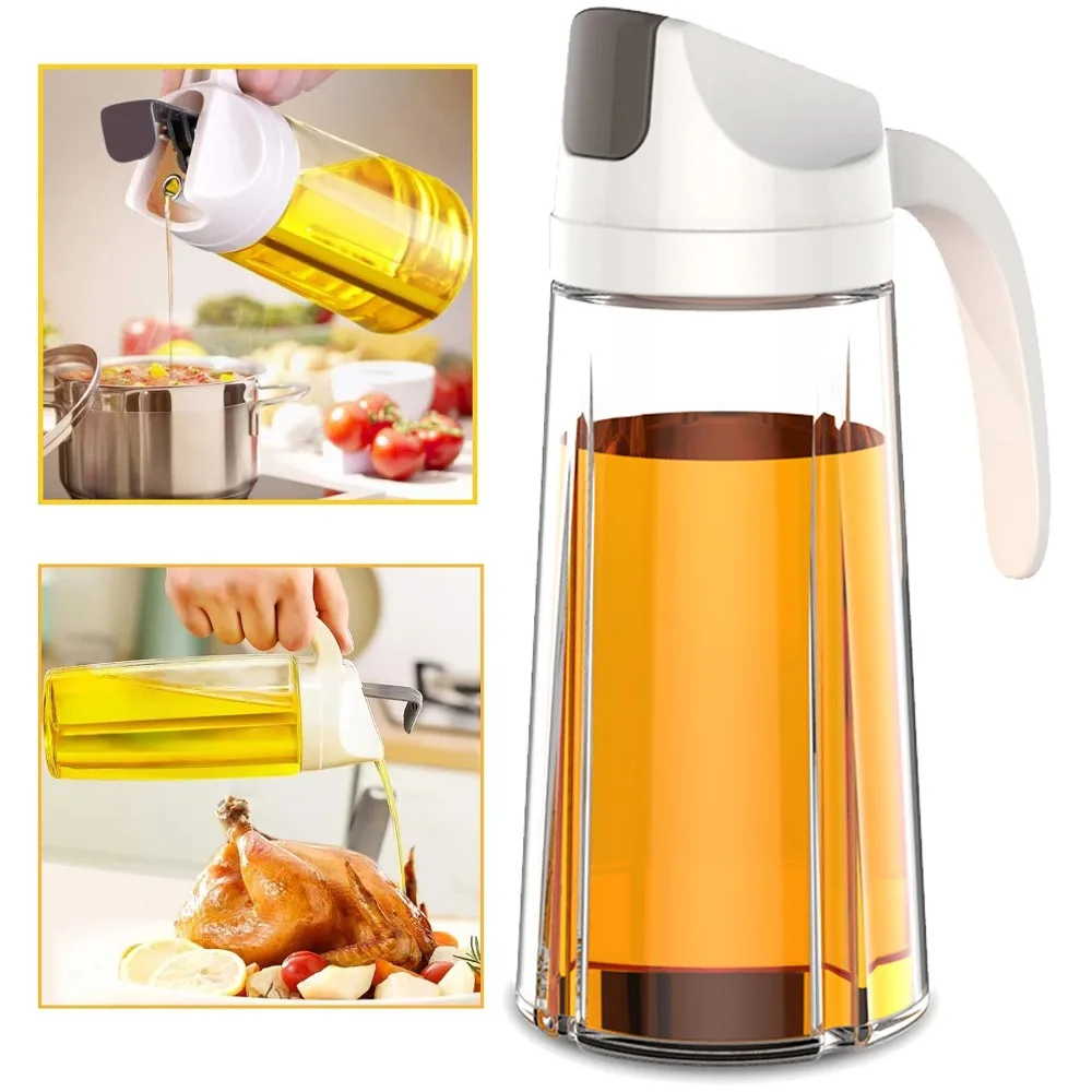 

Automatic Opening Oil Bottle Glass Oil Pot Creative Seasoning Storage Bottle Practical Kitchen Tool Liquid Seasoning Organizer