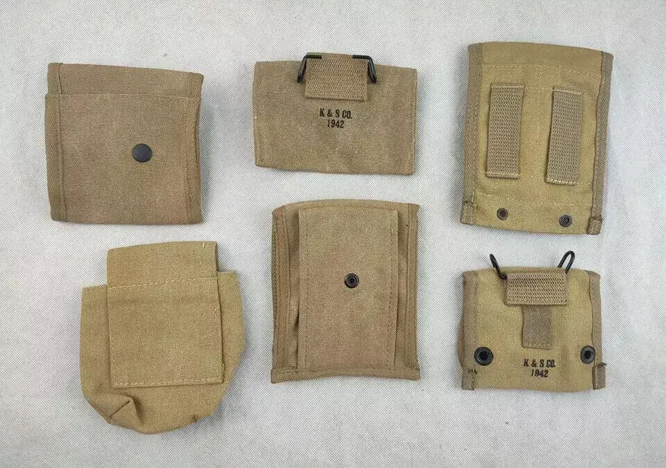 الاستنساخ العسكري الحرب العالمية الثانية WW2 أداة الجيش الأمريكي قماش حزام الحقيبة الكاكي أنماط متعددة المتاحة