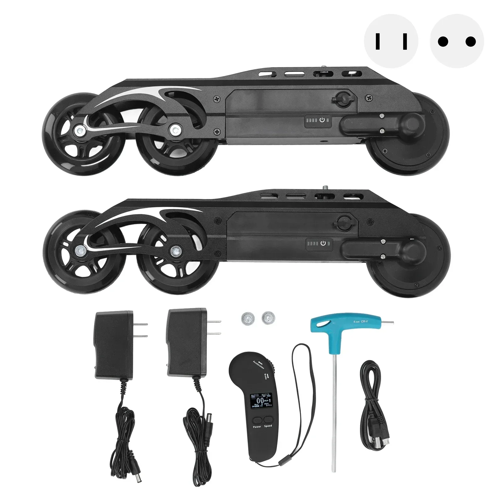 Dual Wheel Drive Electric Roller Skate Assembly Electric Inline Skate Wheel Set Remote Control for Effortlessly Smoothly Gliding