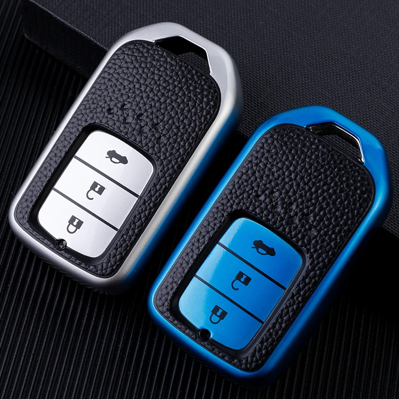 Leather TPU Car Smart 2/3/4 Button Key Cover Case Shell for Honda Accord Civic City Crider CRV CR-V Jade XR-V Odyssey Vezel