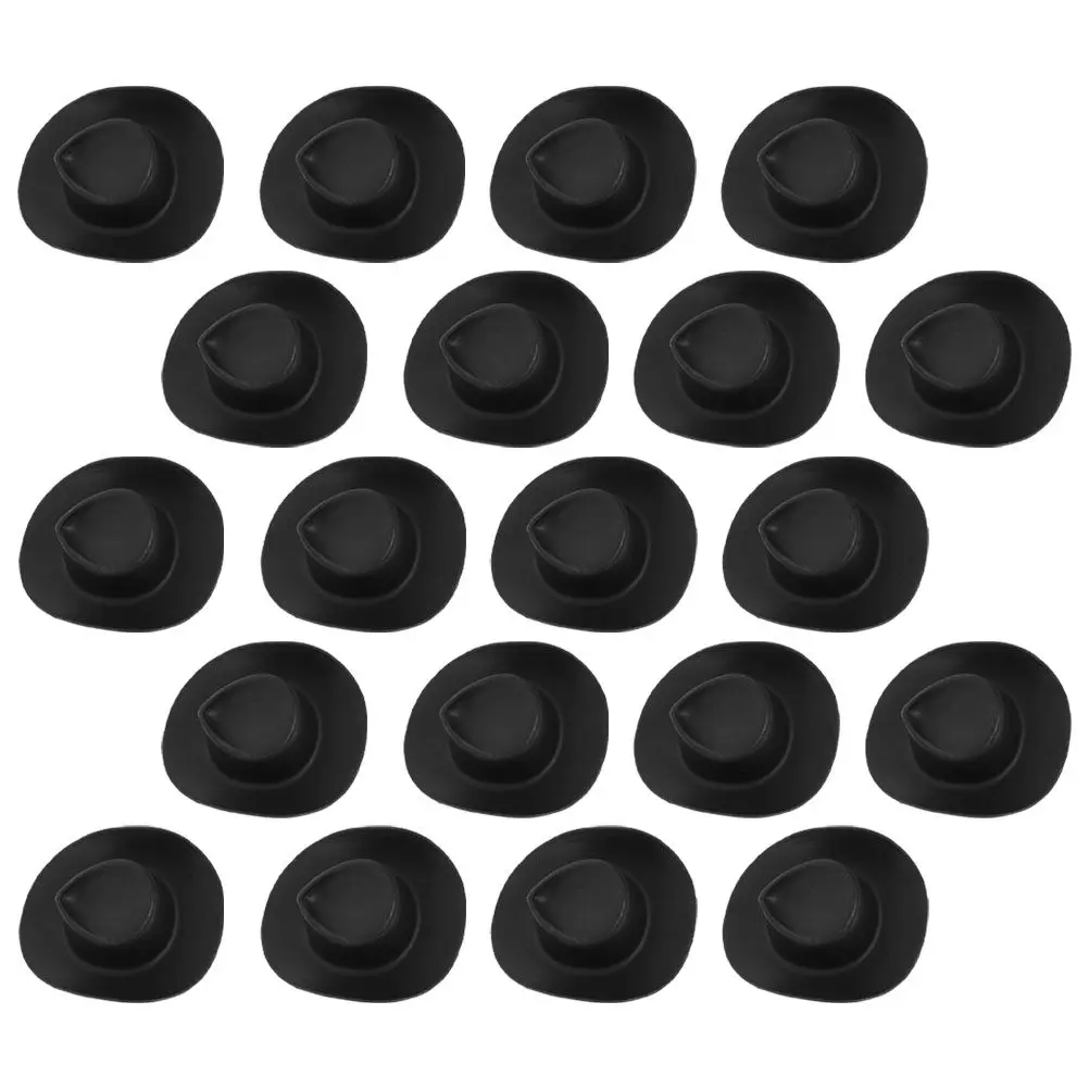 30Pcs Mini Cowboy Hats Realistic Western Style Small Plastic Hats for Party Decorations Craft Projects Miniature Scene Building